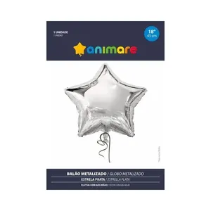 Balão BR Festas Estrela Prata BALAO BR FESTAS ESTRELA PRATA