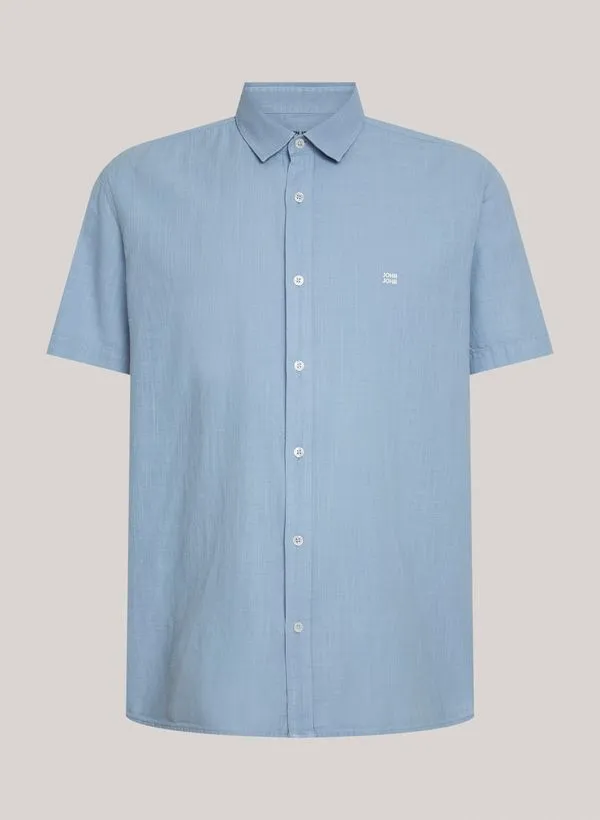 Camisa Relaxed Fit MC Cotton Blue John John Masculina P