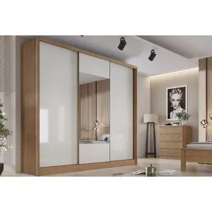 Guarda Roupa Casal 3 Portas Correr c/ Espelho 4Gavs Arezzo/Medelim CumaruFendi 25 Novo Horizonte