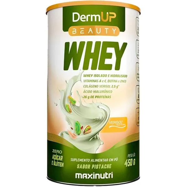 Whey DermUp Beauty Maxinutri Sabor Pistache 450g
