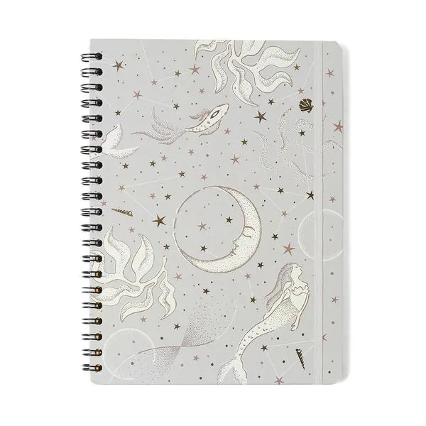 Caderno Universitário 1x1 80 Folhas Capa Dura Astral Maré Off White