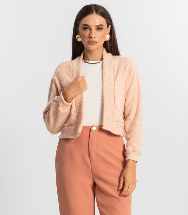 Cardigan Feminino Tricot Felpudo Endless Rosa M