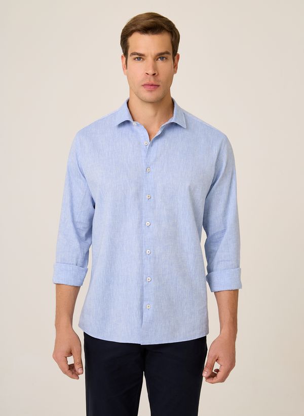 Camisa Slim Fit Linenblend Dudalina Masculina 3