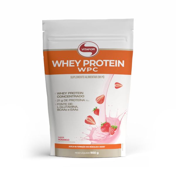 WHEY PROTEIN WPC Sabor Morango Pouch 900g