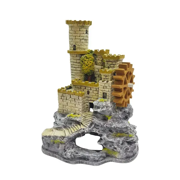 Enfeite para Aquário Castelo com Moinho Aquária Único