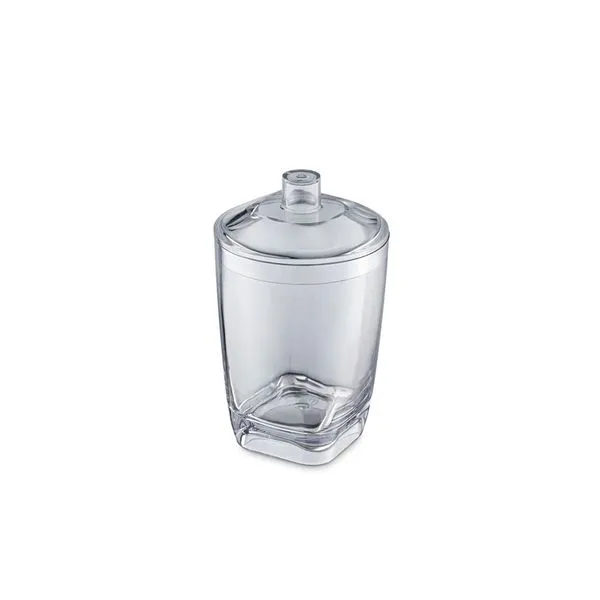 Porta Algodao Cotonete Transparente Banheiro 300ml 1un