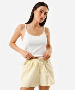 short de pijama avulso feminino boxer amarelo M