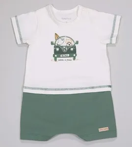 Macaquinho Vamos à Praia - N6538 De 3 a 12 meses Verde - M