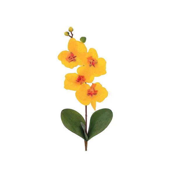 Haste de Orquídea Grillo Cetim Amarela 45x13cm