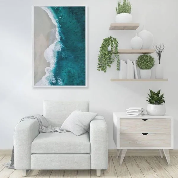 Quadro Mar Azul 40x60 Cm Adesivo Fotográfico