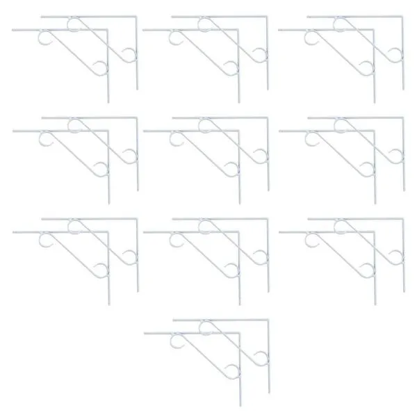 Kit 20 Cantoneiras Suporte em S para Prateleira de Vidro 30x25cm Alumínio Branco Ouro Minas Kit 20 Cantoneiras Suporte em S para Prateleira 30x25cm Branco Ouro Minas