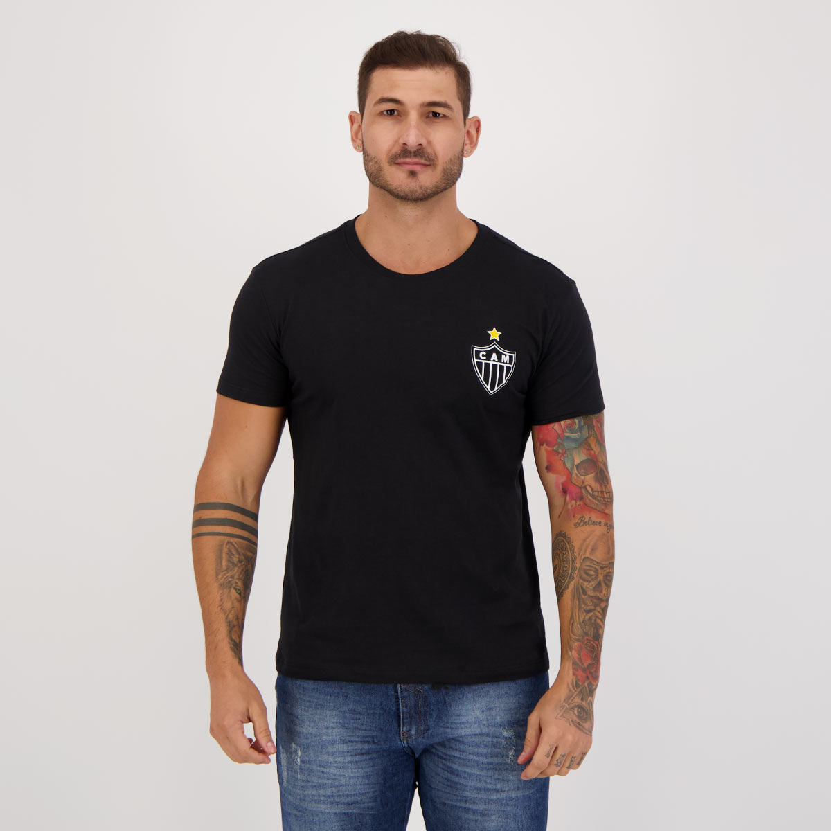 Camisa Atlético Mineiro Galo Forte Preta