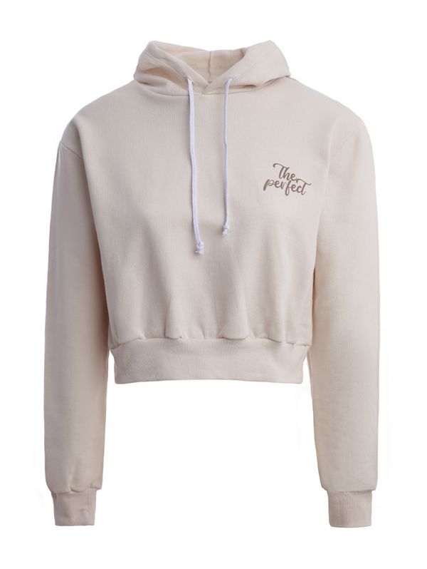 Moletom Cropped Com Capuz Feminino AREIA GG