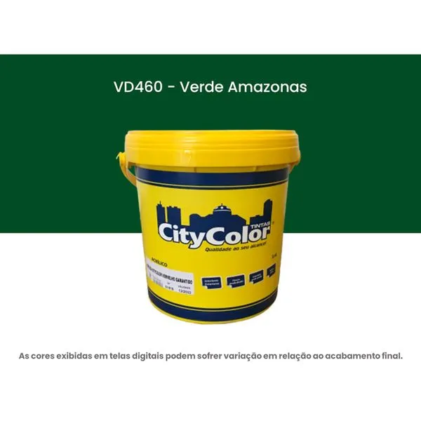 Tinta Acrílica Citycolor Econômica Fosco Verde Amazonas 3,6 Litros 064VD460 (MP)