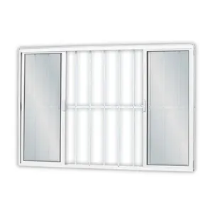 Janela De Correr Em Alumínio Com Grade Vidro Mini Boreal 4 Folhas MGM 100x120cm Soft Branco (MP)