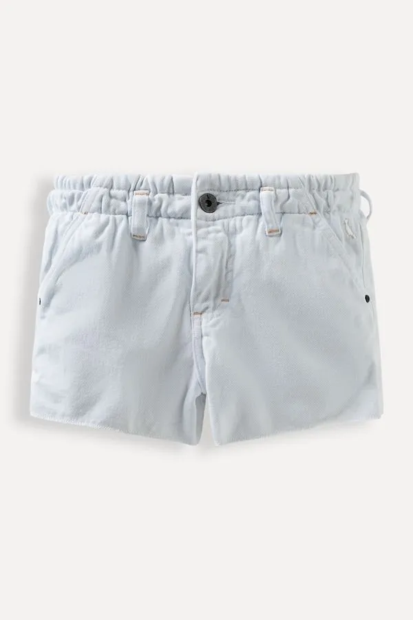 Short Menina Sarja Elastico Branco - 14