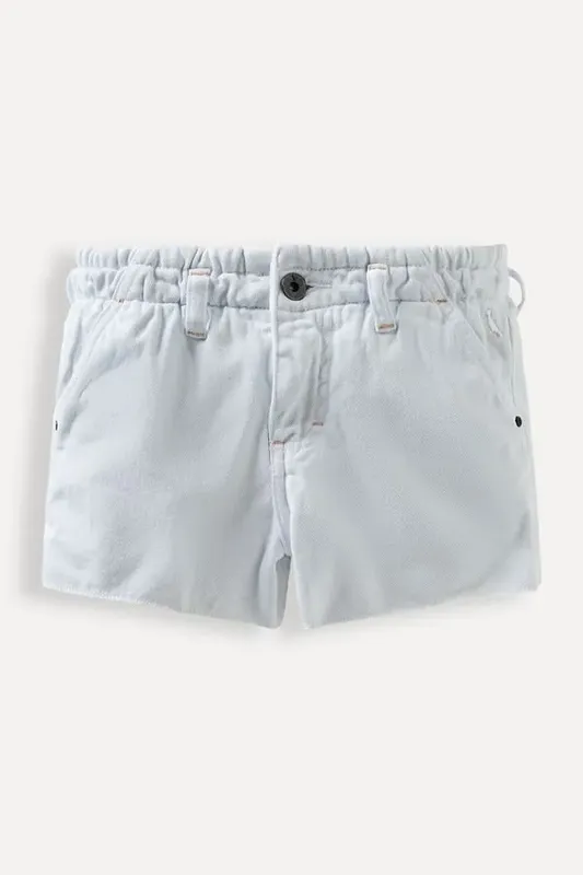 Short Menina Sarja Elastico Branco - 14