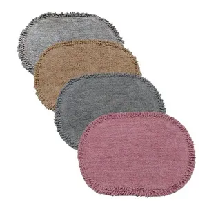 Tapete Multiúso Borda Oval Algodão Sortido 40x60cm CK6468 - Clink