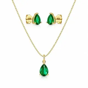 Conjunto Colar e Brincos Atraktiva Jóias Zircônio Gota Semijoia Banhada a Ouro 18k 0,9CM Dourado Conjunto Colar e Brincos Atraktiva Jóias Zircônio Gota Ouro 18k Dourado
