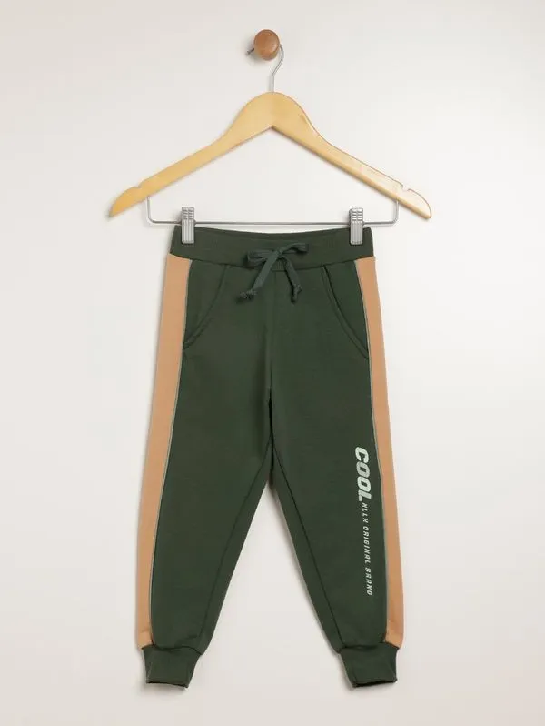 Calça Moletom Com Punho Infantil Para Menino - VERDE 6