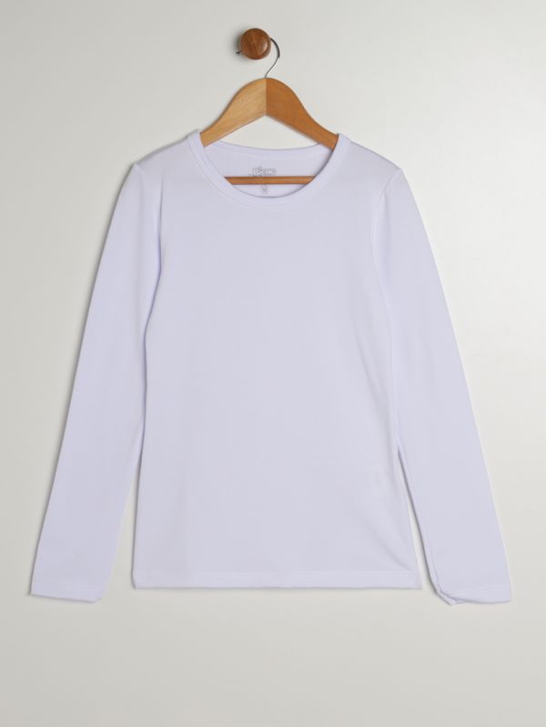 Blusa Manga Longa Térmica Juvenil Para Menina - BRANCO 10