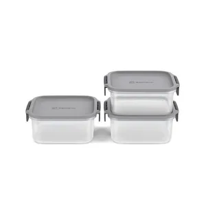 Potes Herméticos de Plástico Electrolux Cinza 3 Unidades Empilháveis Modulares