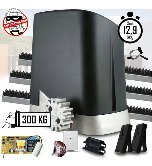 Kit Completo Motor Ppa Home 1/4 Portão Deslizante 300kg New