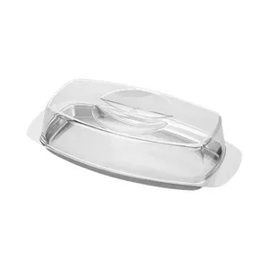 Manteigueira Pop Inox Com Tampa de de Plásitico 4x11x22cm - Metal Forma
