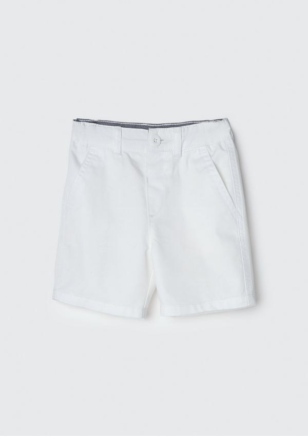 Bermuda Infantil Menino Toddler Chino Em Sarja - Branco 003