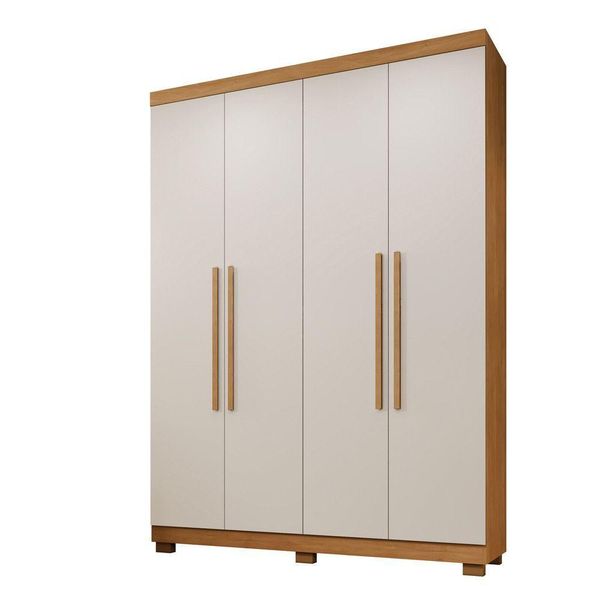 Guarda Roupa New Master 4 Portas 3 Gavetas 8 Prateleiras Cinamomo Off