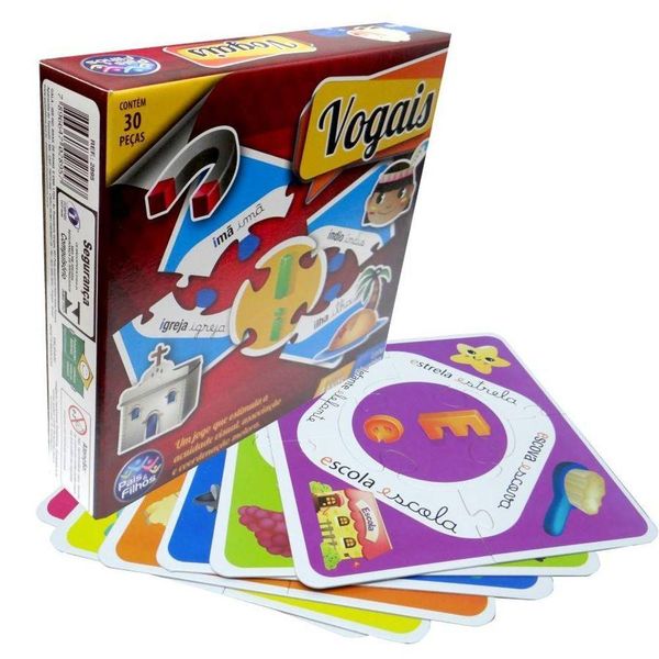 Jogo Pedagógico Brincar De Aprender Vogais - Pais E Filhos