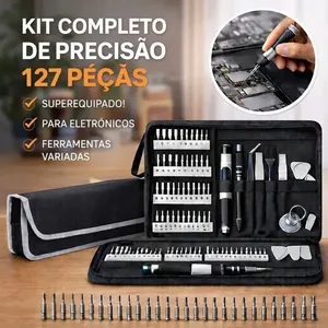 Kit de Chaves de Precisão 127 Peças para Celular Notebook Tablet com Estojo Organizador ELG Kit Chaves de Precisão 127 Peças para Eletrônicos com Estojo ELG