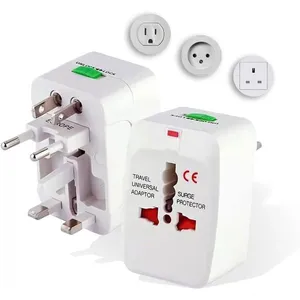 Kit 2 Adaptador Tomada Universal Eua Acessórios Para Viagem Europa Americana Para Brasileira Viagem Internacional Bivolt
