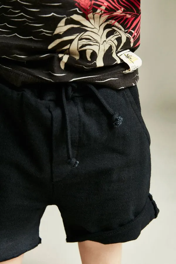 Bermuda Reserva Mini Bebê Detalhe Piquet Preto - G