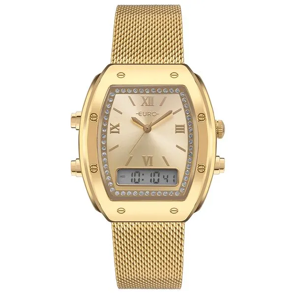 Relógio Euro Feminino Fashion Fit Sporty Dourado - EUW20101AB/4D Relógio Euro Feminino Ff Sporty Dourado - EUW20101AB/4D