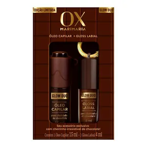 Kit OX Glow Duo Mari Maria Chocolate Óleo Capilar 15ml + Gloss Labial 4ml