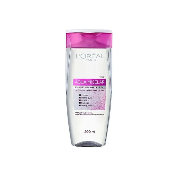 Água Micelar L'Oréal Paris Solução de Limpeza Facial 5 em 1 200ml Água Micelar LOréal Paris Solução de Limpeza Facial 5 em 1 200ml