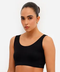top sem costura esportivo preto G