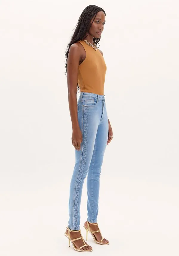 Calça Jeans Skinny Super High Shine Azul 38