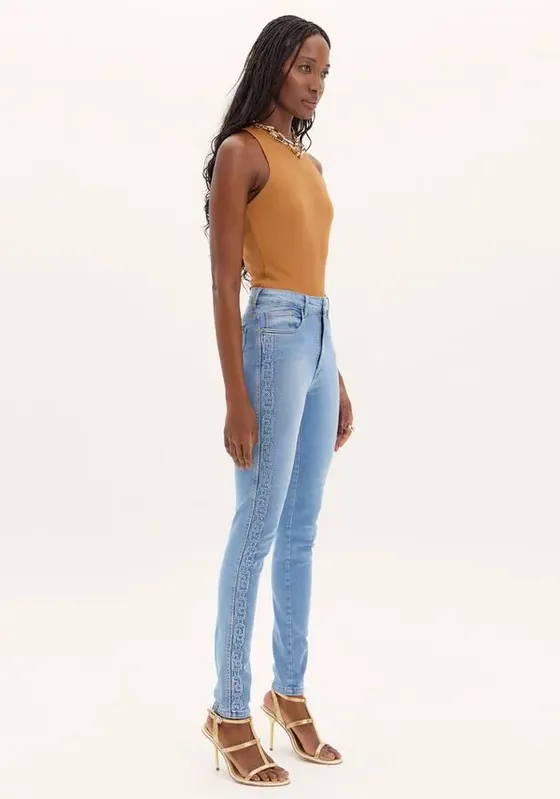 Calça Jeans Skinny Super High Shine Azul 38