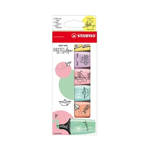 Marca Texto Stabilo Boss Love Mini Fine com 6 Cores Tons Pastel