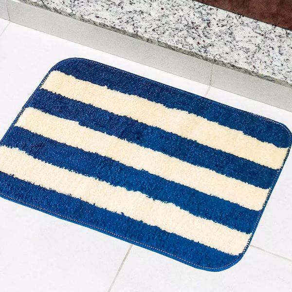 Tapete para Banheiro Tapetes Júnior Topázio em Polipropileno 40x60cm Azul Petróleo