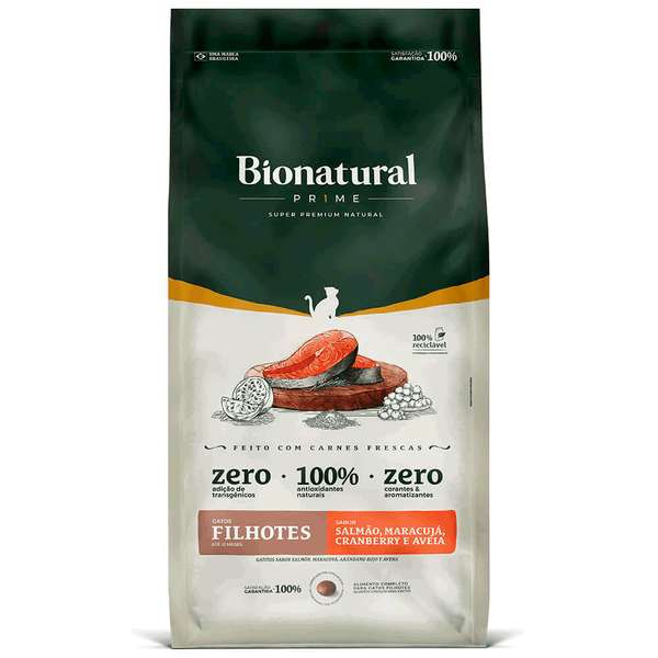 Ração Bionatural Prime Gatos Filhotes Salmão 7,5 kg