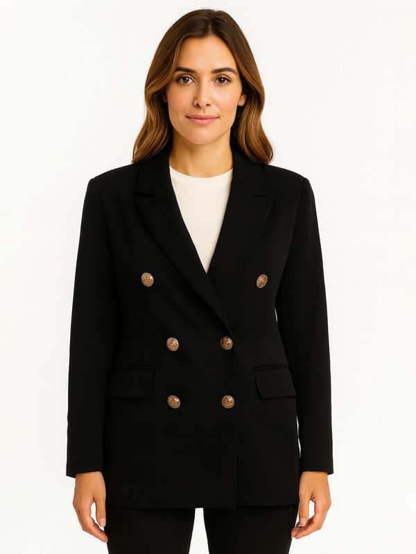 Blazer Transpasse Duplo Feminino PRETO GG