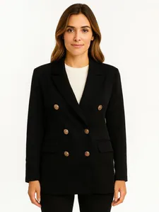 Blazer Transpasse Duplo Feminino PRETO GG