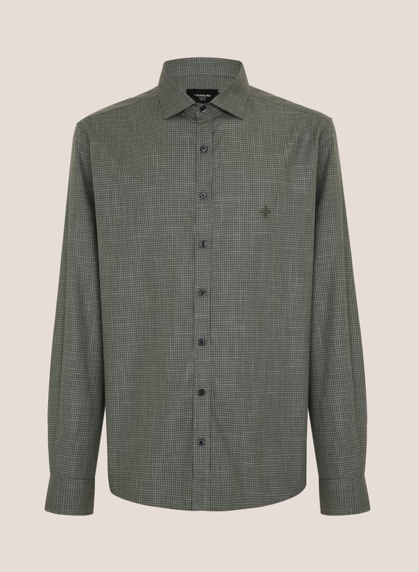 Camisa Slim Fit Melangê Vichy Dudalina Masculina 3