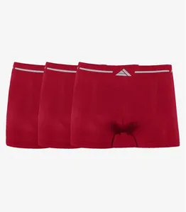 Kit 3 Cuecas Boxer Lisa Microfibra Altomax Vermelho M