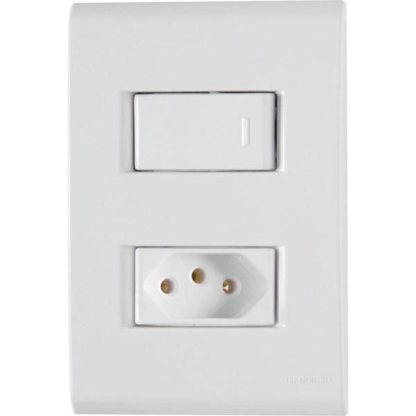 Conjunto 4x2 Com 1 Tomada 2p T 10 A 250 V Tramontina Lux2 Branco 120 Unidades
