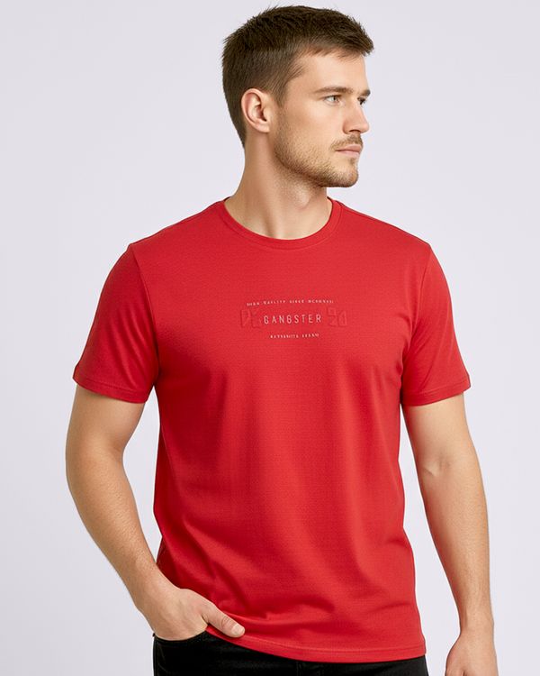 Camiseta Masculina Gangster Texturizada Vermelha GG