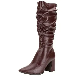 Bota Feminina Slouch Cano Alto Dakota D2173 VINHO 38